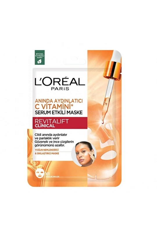 Loreal Paris Revitalift Clinical Anında Aydınlatıcı C Vitamini Serum Etkili Maske 1 Adet