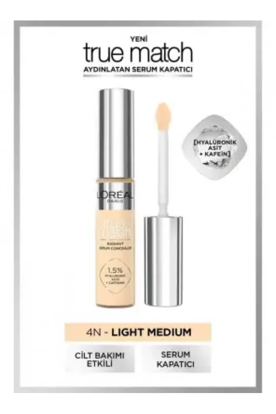 Loreal Paris True Match Aydınlatan Serum Kapatıcı - 4N Light Medium