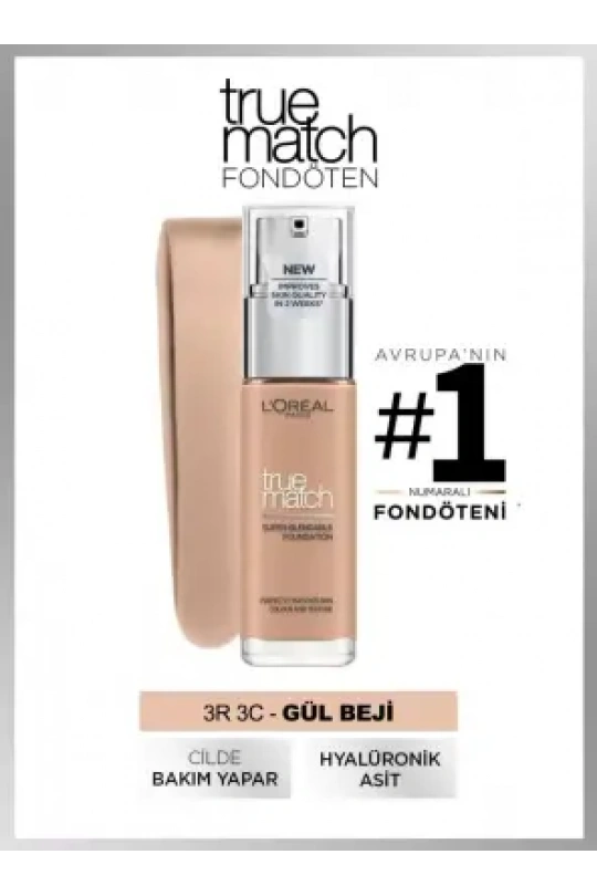 Loreal Paris True Match Bakım Yapan Fondöten - 3R3C Rose Beige 30ml