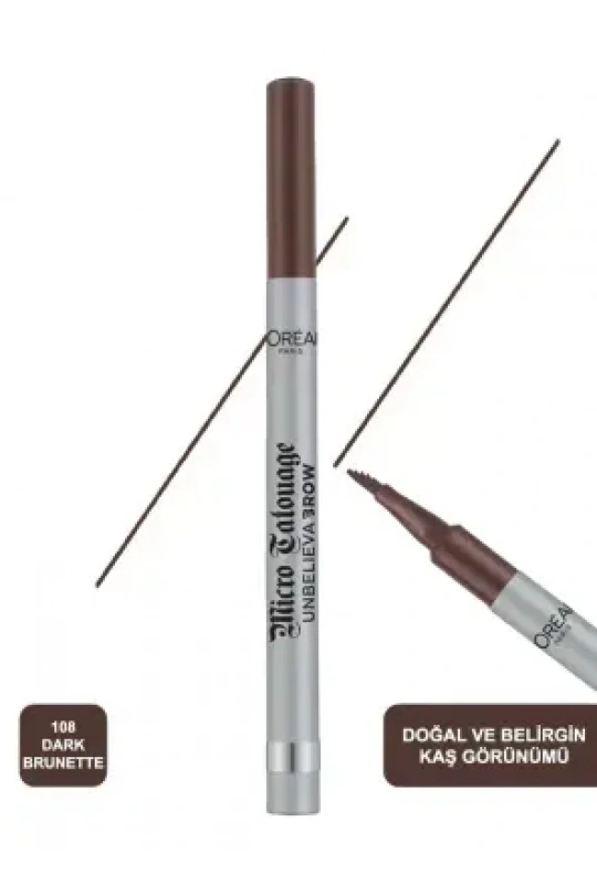 Loreal Paris Unbelieva Brow Micro Tatouage Kaş Kalemi 108 Dark Brunette