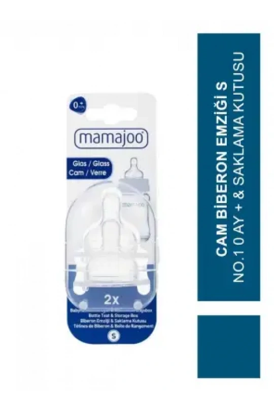 Mamajoo Cam Biberon Emziği S No.1 0 ay + & Saklama Kutusu
