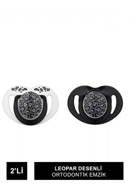Mamajoo Sterilizasyon & Saklama Kutulu Leopar Desenli İkili Ortodontik Emzik 0 Ay+