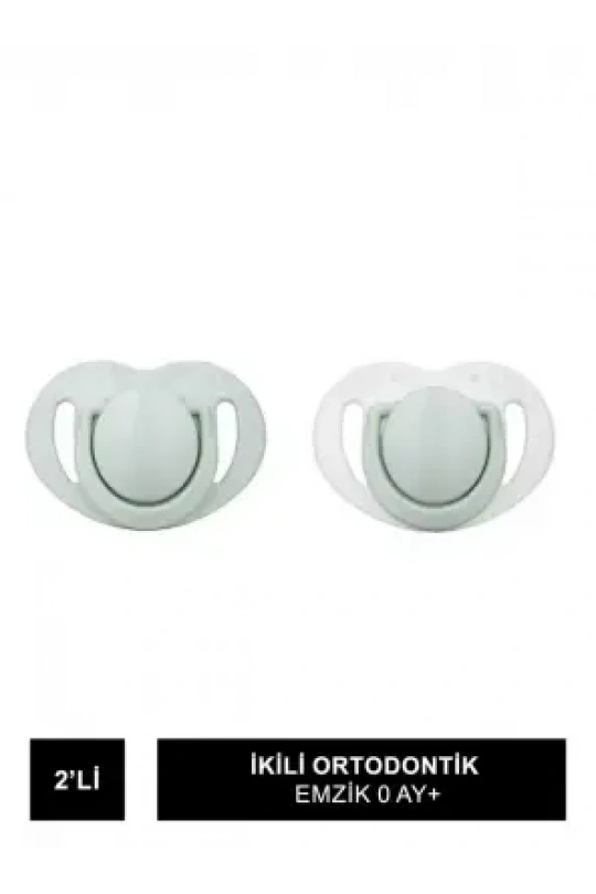 Mamajoo Sterilizasyon & Saklama Kutulu Powder Green Desenli İkili Ortodontik Emzik 0 Ay+