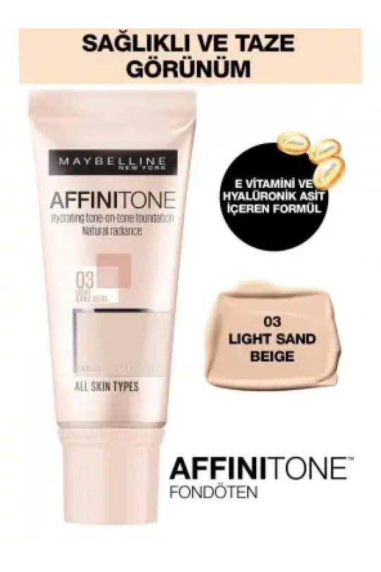 Maybelline New York Affinitone Fondöten - 03 Light Sandbeige 30 ml
