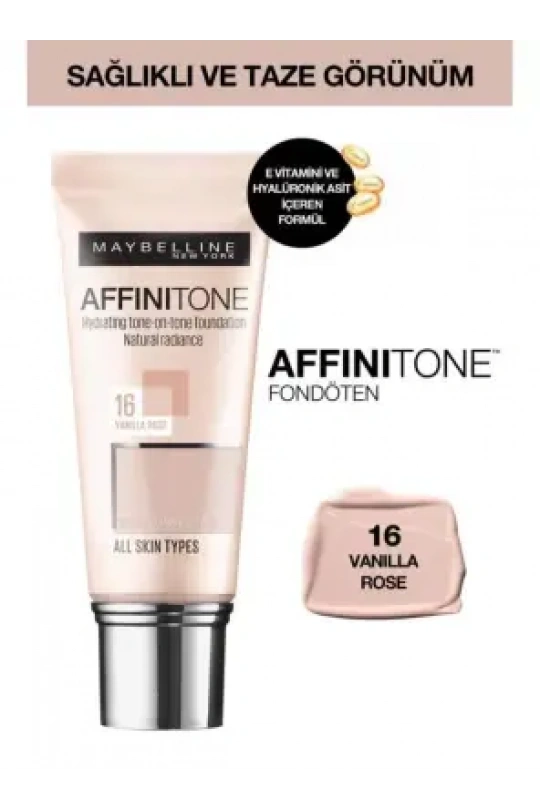 Maybelline New York Affinitone Fondöten - 16 Vanilla Rose 30 ml