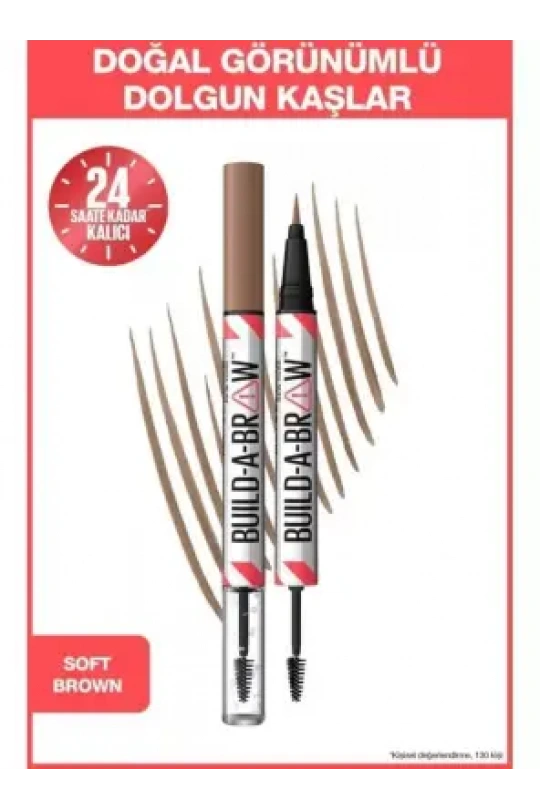 Maybelline New York Build a Brow 2in1 Kaş Kalemi ve Jeli Soft Brown - 255