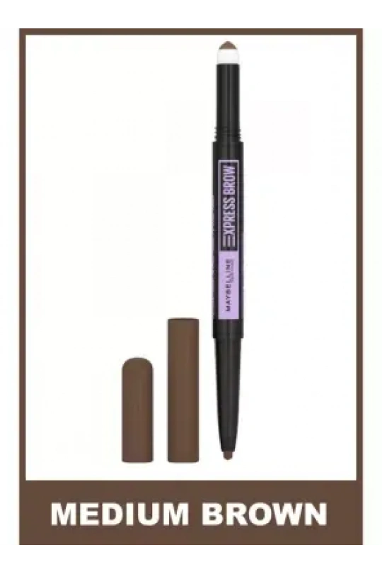 Maybelline New York Express Brow Satin Duo Çift Taraflı Kaş Kalemi - 02 Orta Ton
