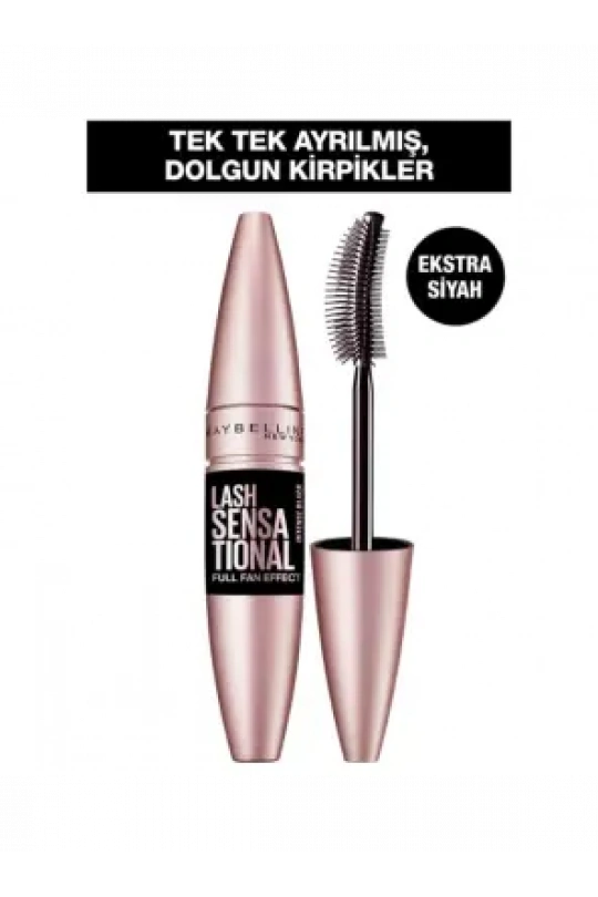 Maybelline New York Lash Sensational Yelpaze Etkili Intense Black Maskara - Ekstra Siyah 9,5 ml