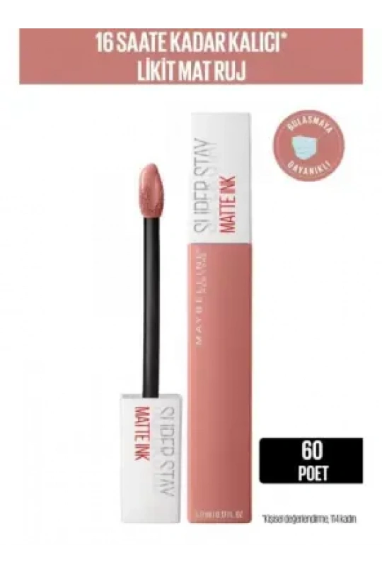 Maybelline New York Super Stay Matte Ink Likit Mat Ruj -60 POET
