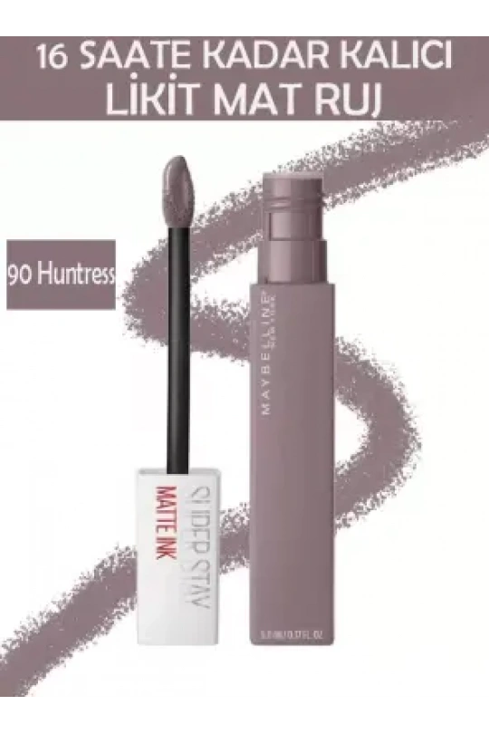 Maybelline New York Super Stay Matte Ink Unnude Likit Mat Ruj - 90 Huntress - Gri