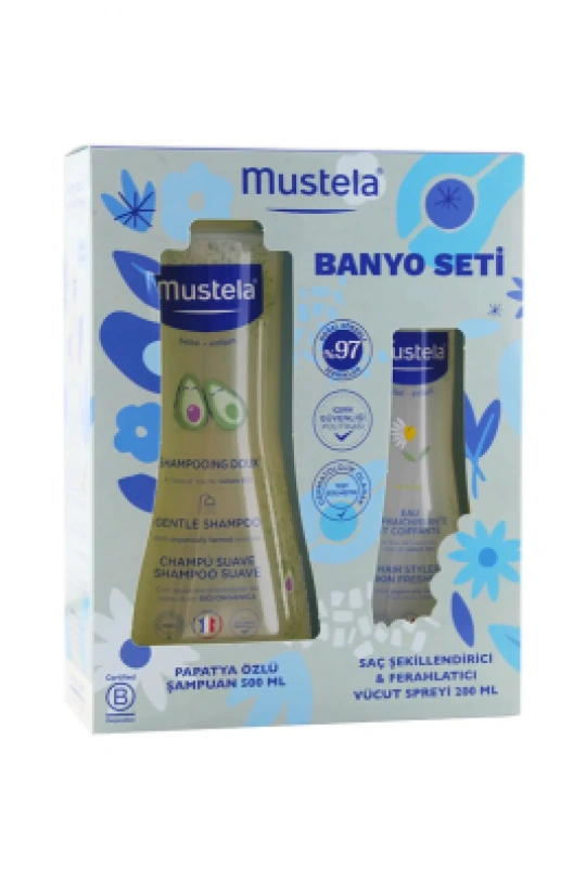 Mustela Banyo Seti ( Papatya Özlü Şampuan 500ml + Saç Şekillendirici Sprey 200 ml )