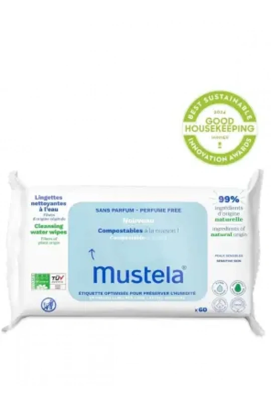 Mustela Kompostlanabilir Parfümsüz Temizleme Mendili 60 Adet