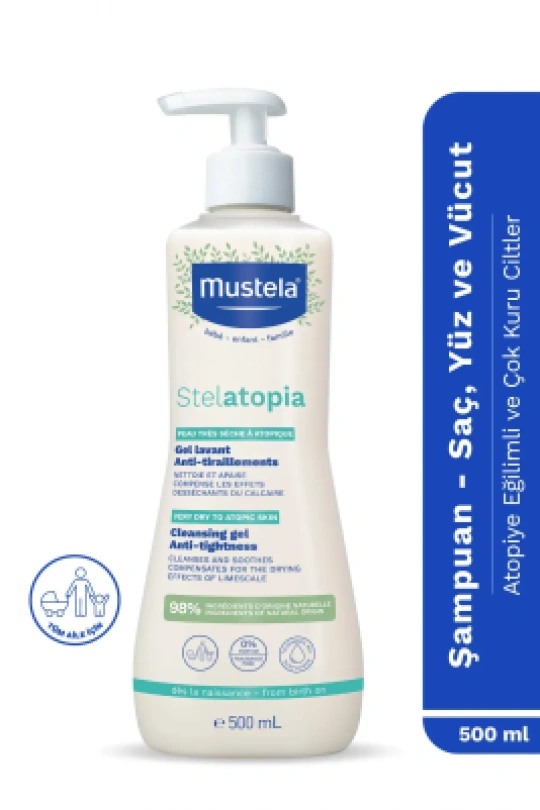 Mustela Stelatopia Cleansing Gel 500 ml Kuru Ciltler İçin Şampuan
