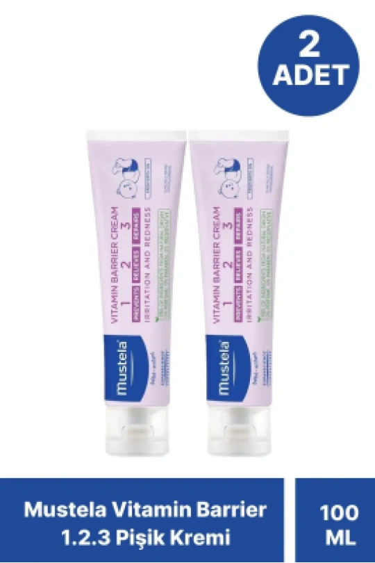 Mustela Vitamin Barrier 1-2-3 100 ml Pişik Kremi x 2 Adet