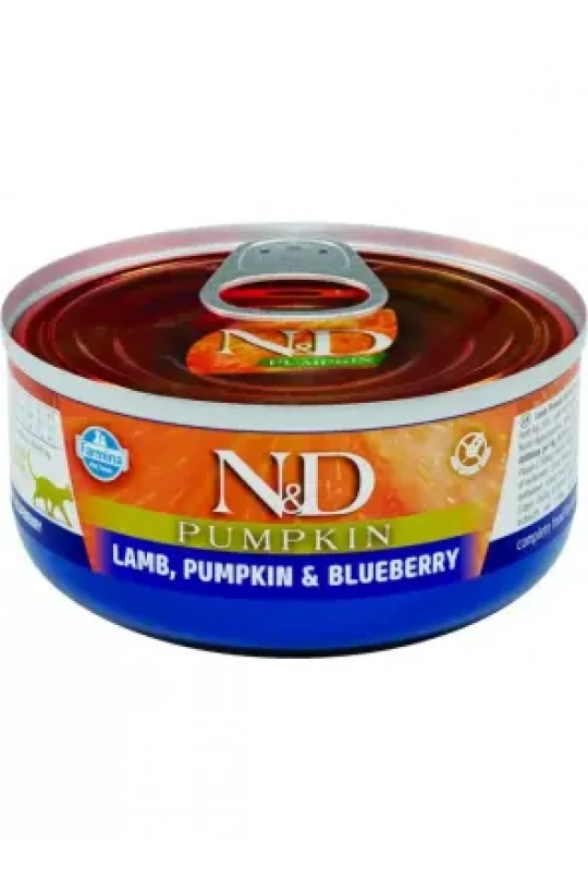 N&D Pumpkın Kedi Konserve Kuzu, Balkabağı&Yaban Mersini 70 gr
