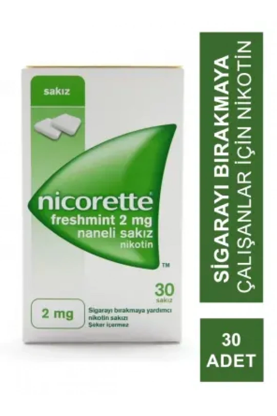 Nicorette Freshmint 2 mg Naneli Nikotin Sakızı 30 Adet