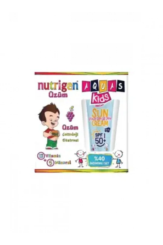 Nutrigen Üzüm 200 ml + Aquas Kids SPF 50+ Sun Cream Çocuk Güneş Kremi 100 ml Yaz Seti