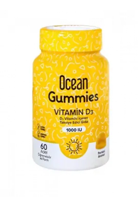 Ocean Gummies Vitamin D3 1000IU 60 Yumuşak Tablet