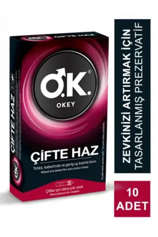 Okey Çifte Haz Prezervatif 10lu
