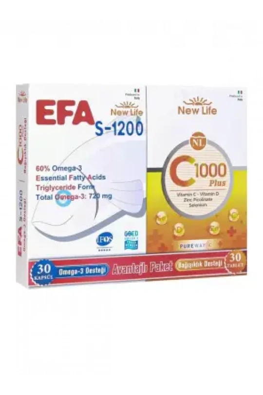 Outlet - New Life Omega3 ve C Vitamini Avantajlı Paket