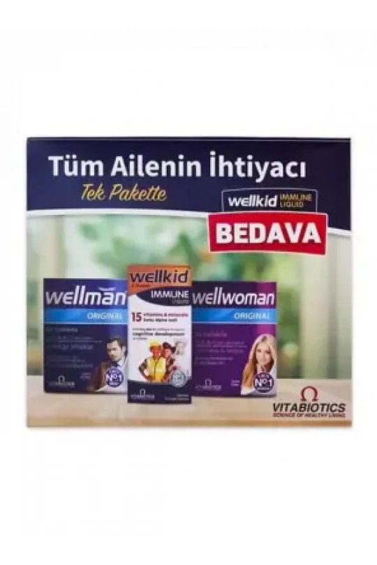 Outlet - Vitabiotics Aile Boyu Paket - Wellwomen + Wellmann + Wellkid
