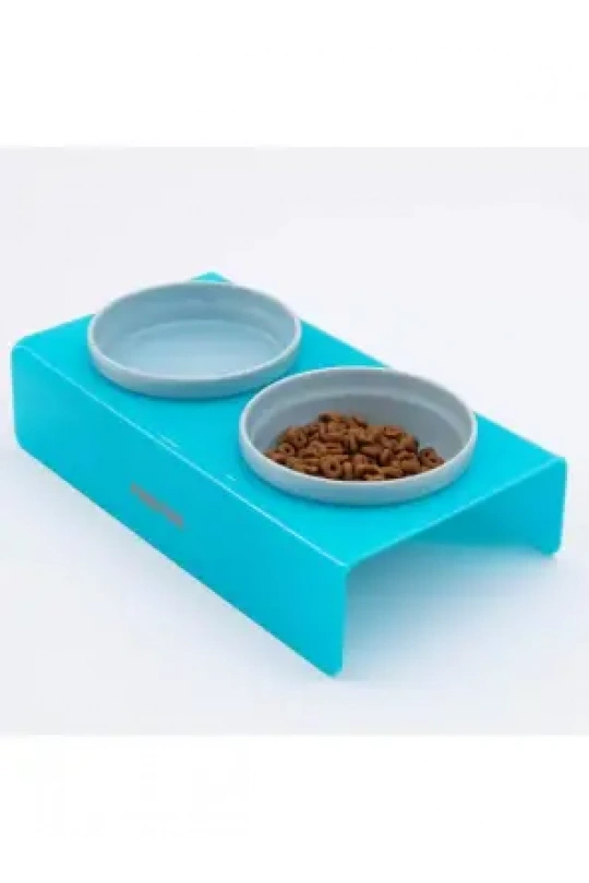 Paw Star İkili Seramik-Pleksi Mama ve Su Kabı