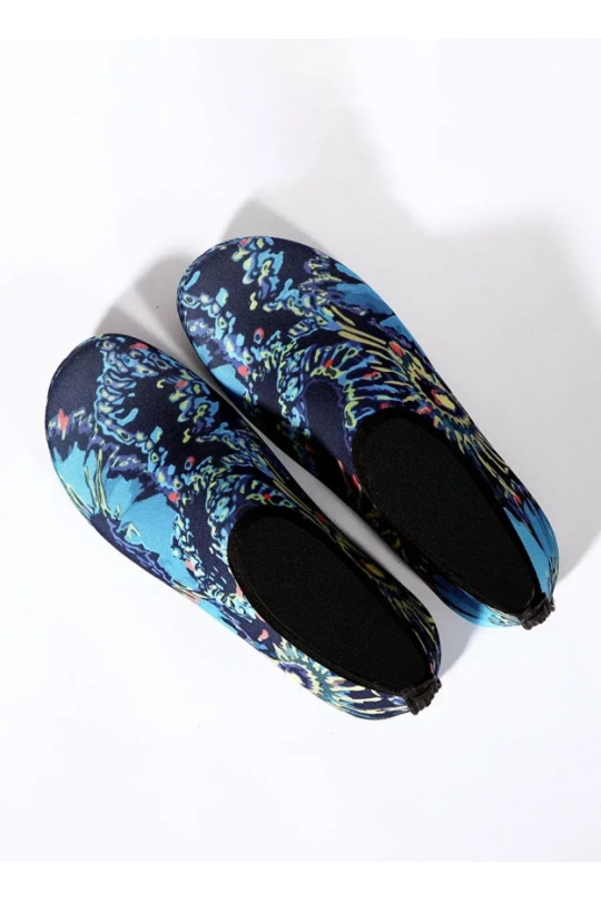 Peluche Kadın Deniz Ayakkabısı - Karışık Mavi