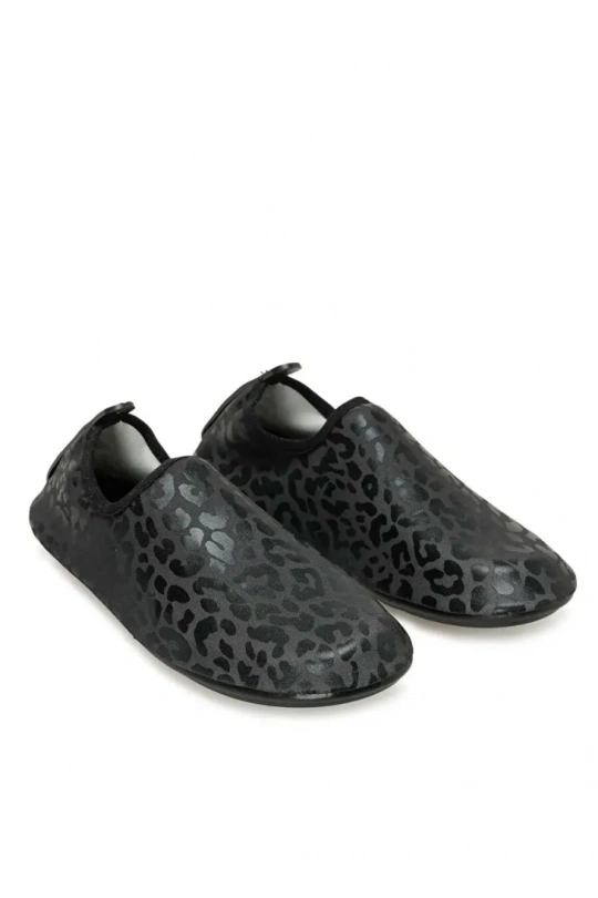 Peluche Kadın Deniz Ayakkabısı - Siyah Leopar