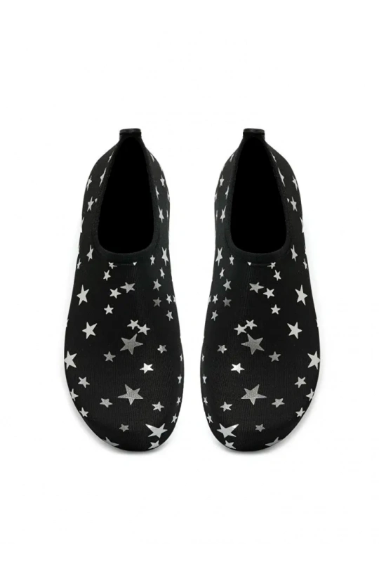 Peluche Kadın Deniz Ayakkabısı - Siyah Yıldız
