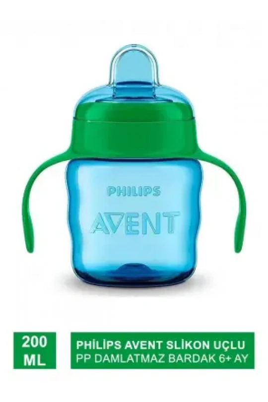 Philips Avent Slikon Uçlu PP Damlatmaz Bardak 6+ Ay 200 ml - Erkek - SCF551-05 -