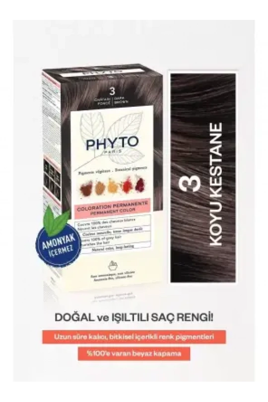 Phyto Color Bitkisel Saç Boyası - 3 Koyu Kestane