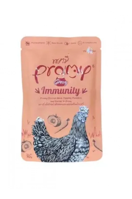 Pramy Sos İçinde Tavuklu, Bal Kabaklı Ve Havuçlu Yetişkin Kedi Maması 70G