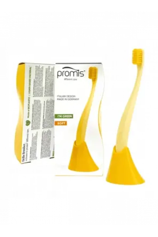 Promis Biplastic Single Diş Fırçası 6750 - Soft - Yellow - Tutucu Hediyeli