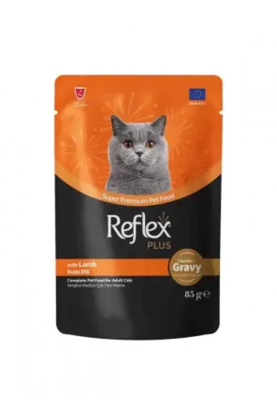 Reflex Plus Sos İçinde Et Parçacıklı Kuzu Etli Yetişkin Kedi Maması 85 G