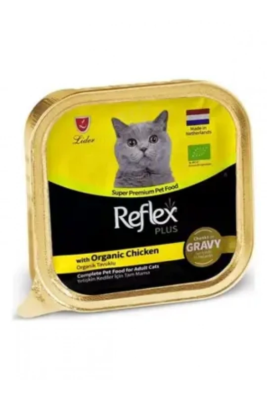 Reflex Plus Sos İçinde Et Parçacıklı Organik Tavuklu Yetişkin Kedi Maması 85 G