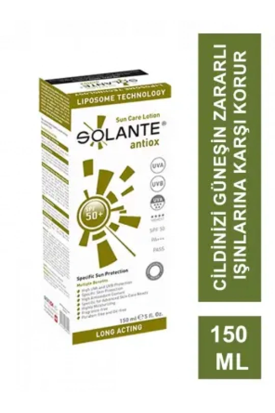 Solante Antiox Spf 50+ Sun Care Lotion 150 ml Antioksidan-Antiaging Güneş Losyonu