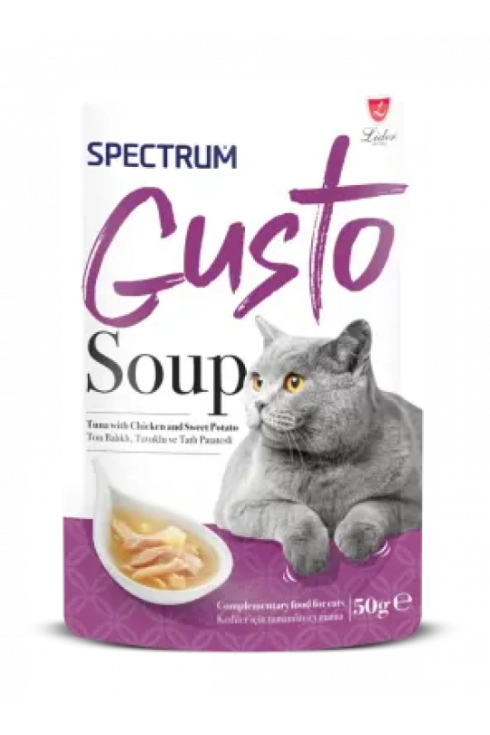 Spectrum Gusto Ton Balıklı Tavuklu ve Tatlı Patatesli Kedi Çorba 50gr