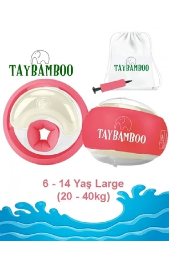 Taybamboo Classıcs Yuvarlak Üç Hava Odalı Yüzme Yardımcısı Kolluk - Pembe - Large (6-14 Yaş 19-40kg)