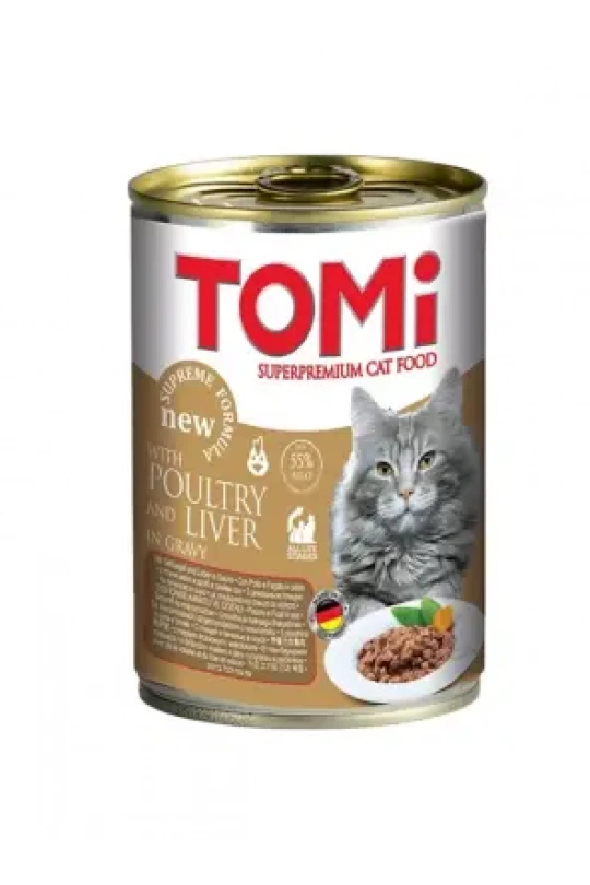 Tomi Kanatlı & Ciğerli Gravy Soslu Kedi Konservesi 400 Gr