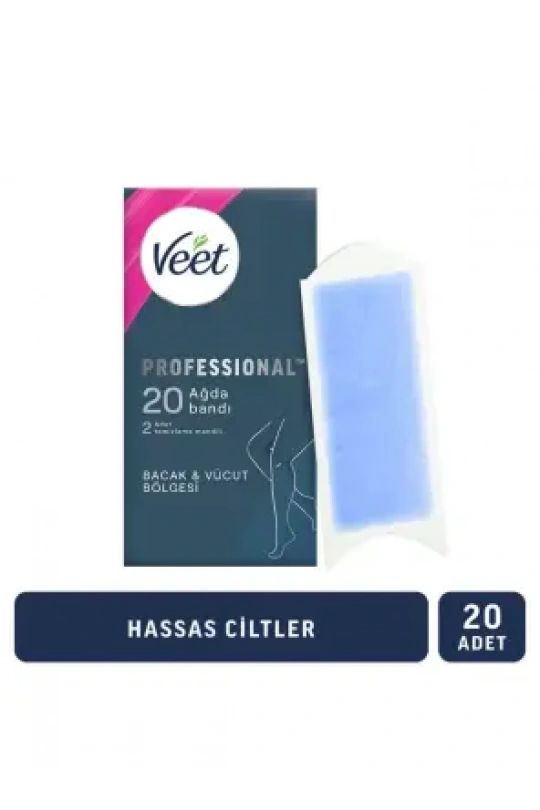 Veet Professional Sir Ağda Bandı Hassas Ciltler İçin - Bacak & Vücut - 20 Adet