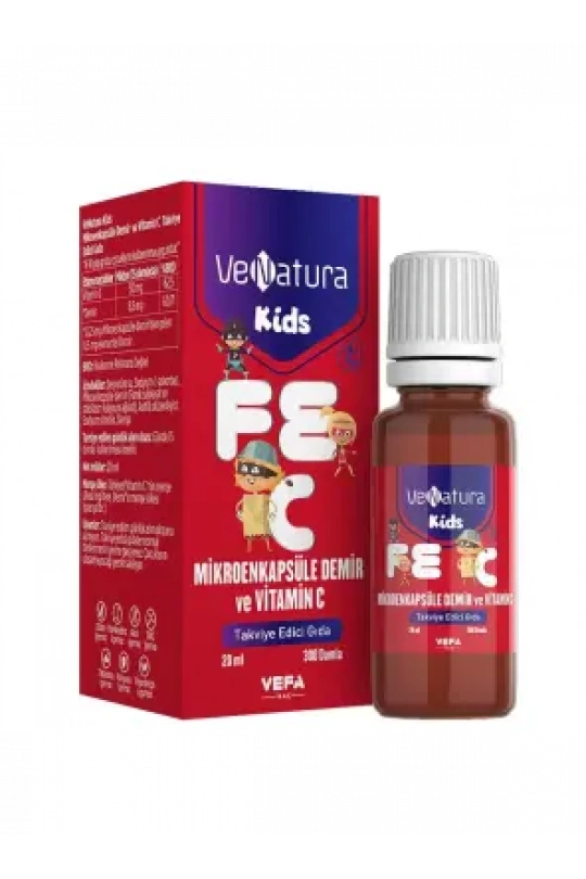 VeNatura Kids Mikroenkapsüle Demir ve Vitamin C Takviye Edici Gıda 20 ml