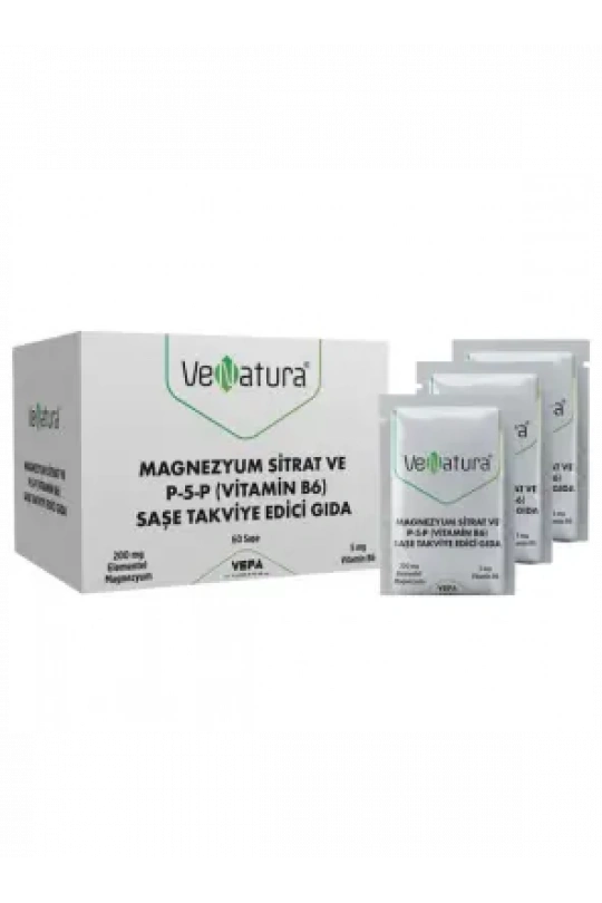 VeNatura Magnezyum Sitrat P-5-P Vitamin B6 60 Saşe