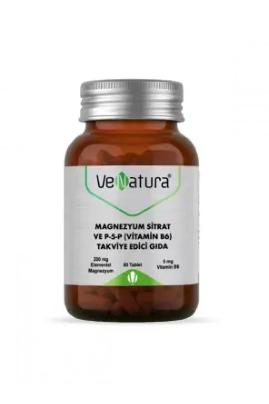 VeNatura Magnezyum Sitrat - P5P - Vitamin B6 - - Takviye Edici Gıda 60 Tablet