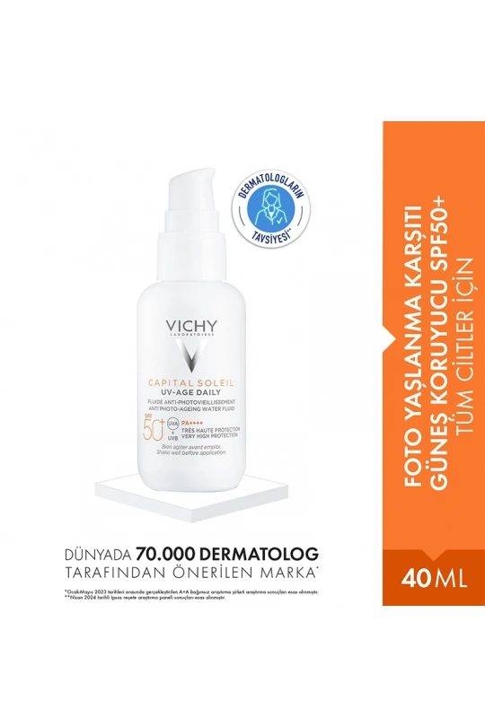 Vichy Capital Soleil UV -Age Daily-Spf 50+ Foto Yaşlanma Karşıtı Güneş Kremi 40 ml