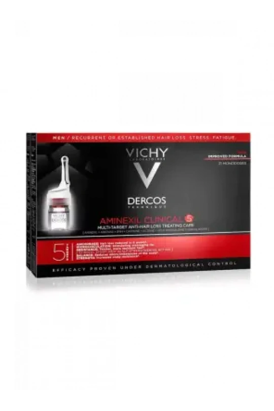 Vichy Dercos Aminexil Clinical 5 21x6ml - Erkekler İçin Saç Dökülmesine Karşı Serum