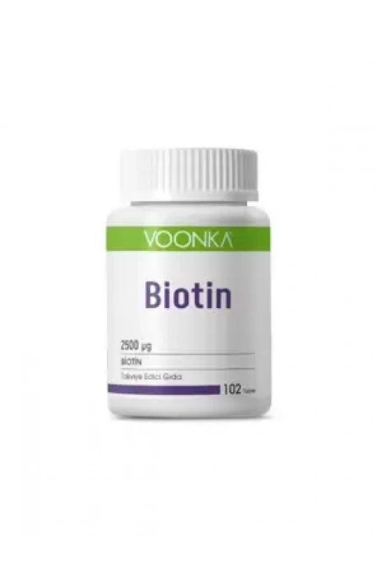 Voonka Biotin İçerikli Takviye Edici Gıda 2500 mg 102 Tablet
