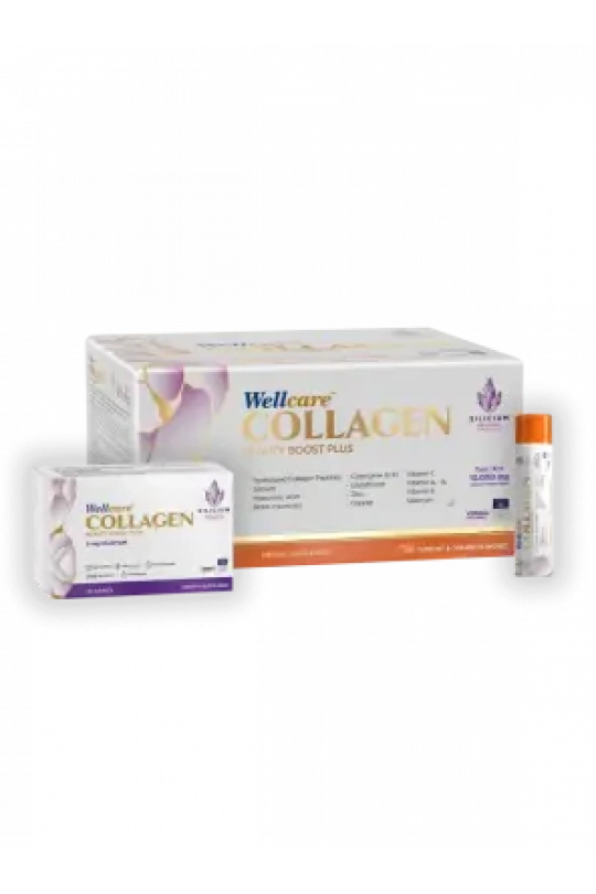 Wellcare Collagen Beauty Boost Plus - Frenk Üzümü & Portakal Aromalı - 10.000 mg Likit Form 40mlx30Shot & 30 Kapsül