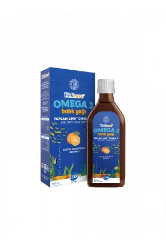 Wellcare Omega 3 Doğal Mandalina Aromalı Balık Yağı 150 ml