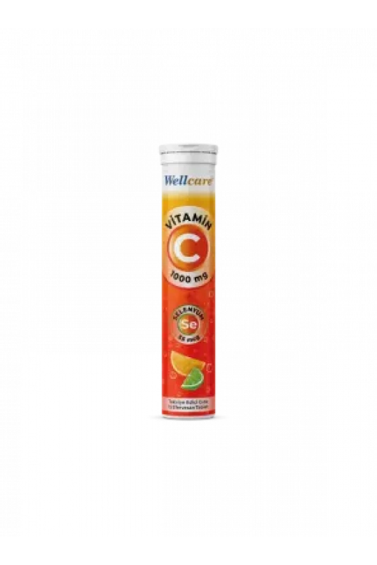 Wellcare Vitamin C + Selenyum 55mcg 15 Efervesan Tablet