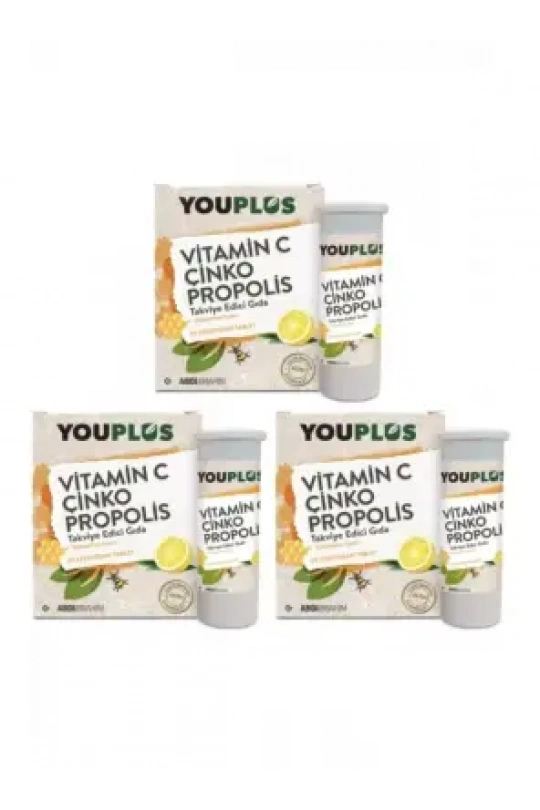 Youplus Vitamin C Çinko Propolis 20 Efervesan Tablet x 3 Adet